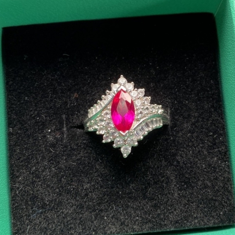 Ross Simons Sterling Silver Ring 925 Pink Sapphire
